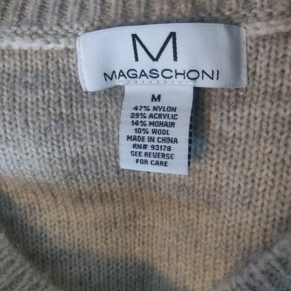 Magaschoni Cream Wool Blend Pull Over Sweater M - Picture 5 of 6